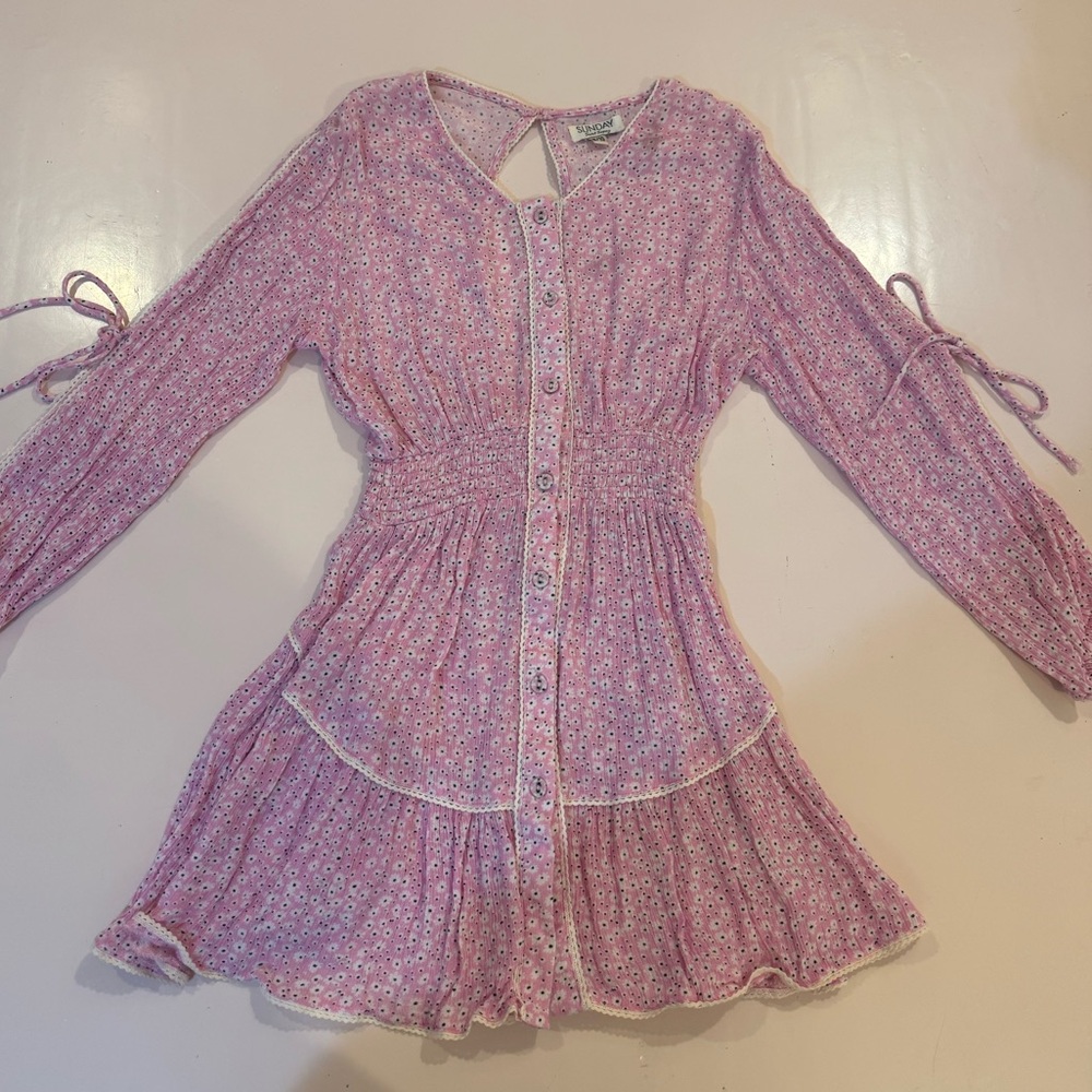 Sunday Saint Tropez girls beautiful pink dress 8/10